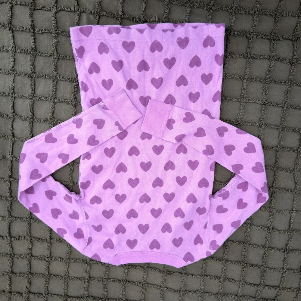 Hanna Andersson Pajama Set Kids 8 Heart Print Snug Fit Organic Cotton
